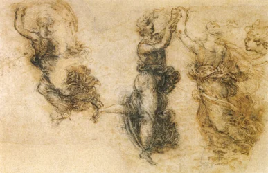 Estudio de tres figuras danzantes
